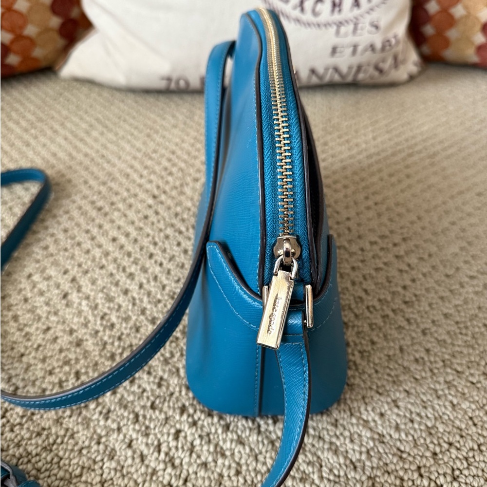 Kate Spade Staci Dome Saffiano Leather Dark Peacock Teal Crossbody Bag - Picture 3 of 7